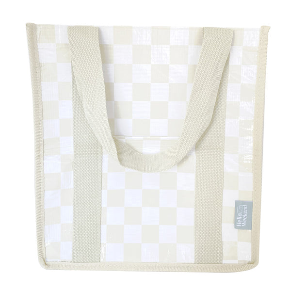 White and best sale gray checkered purse