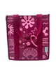 A square canvas tote bag with bright pink patterns on maroon colour.  Layla Print - Daily Bag - Reusable bags online | Weekender bags | Shopper bags | Pouches  Hello Weekend Beige canvas handles | Beach Bags