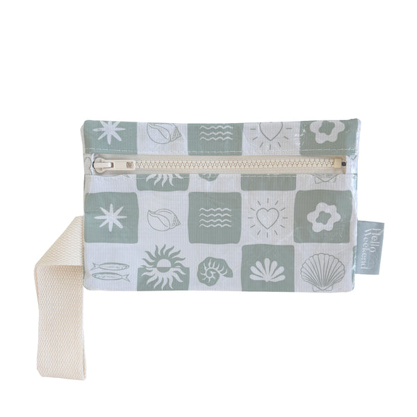 Sage Checkerboard Print - Phone Pouch - Reusable bags online | Daily bags | Shopper bags | Weekender bags  Hello Weekend