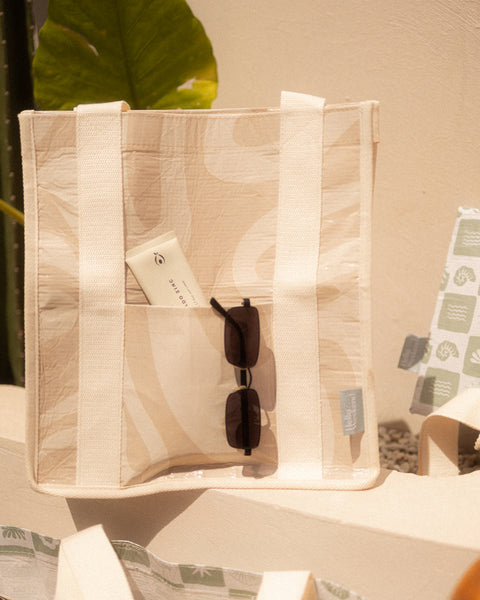 Sandy Daily Bag - Reusable bags online | Weekender bags | Shopper bags | Pouches  Hello Weekend Beige canvas handles | Beach Bags