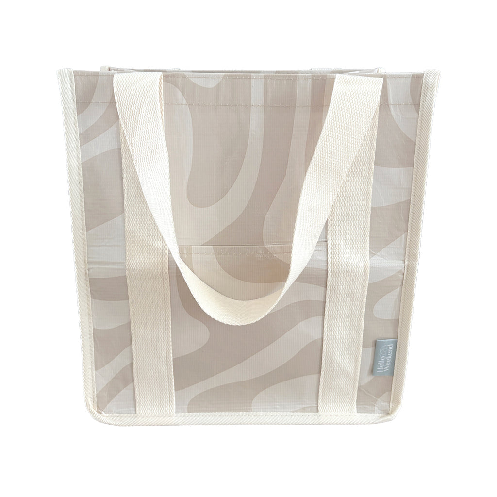 Sandy Daily Bag - Reusable bags online | Weekender bags | Shopper bags | Pouches  Hello Weekend Beige canvas handles | Beach Bags