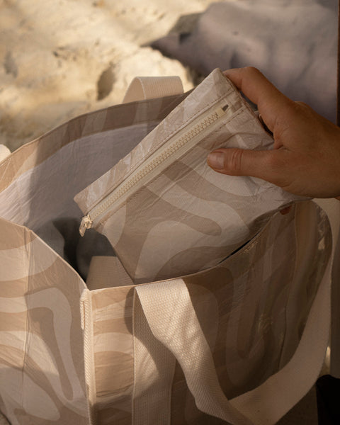 Wavy Neutral Sandy Print - Phone Pouch - Reusable bags online | Daily bags | Shopper bags | Weekender bags  Hello Weekend