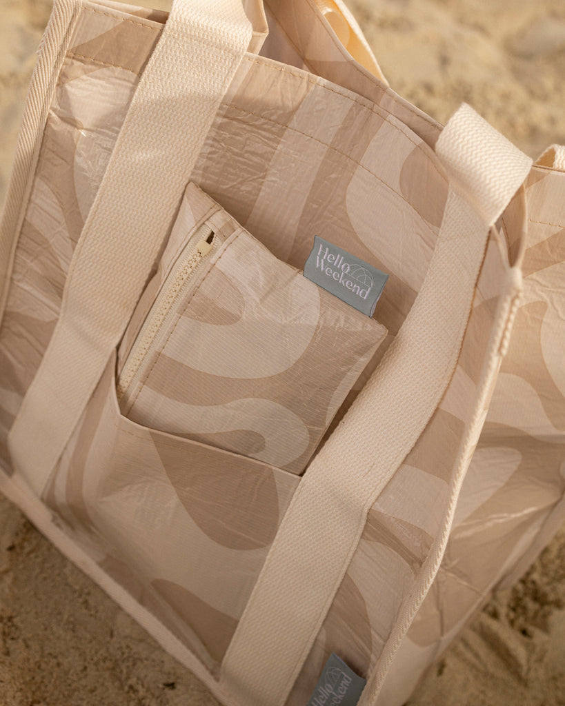 Wavy Neutral Sandy Print - Phone Pouch - Reusable bags online | Daily bags | Shopper bags | Weekender bags  Hello Weekend