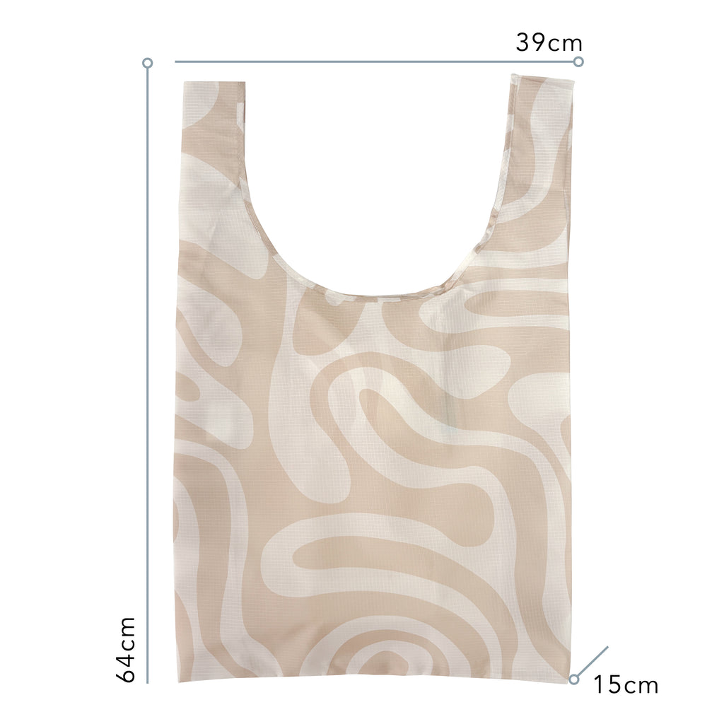Wavy Neutral Print - Shopper Bag - Reusable bags online | Daily bags | Shopper bags | Weekender bags  Hello Weekend
